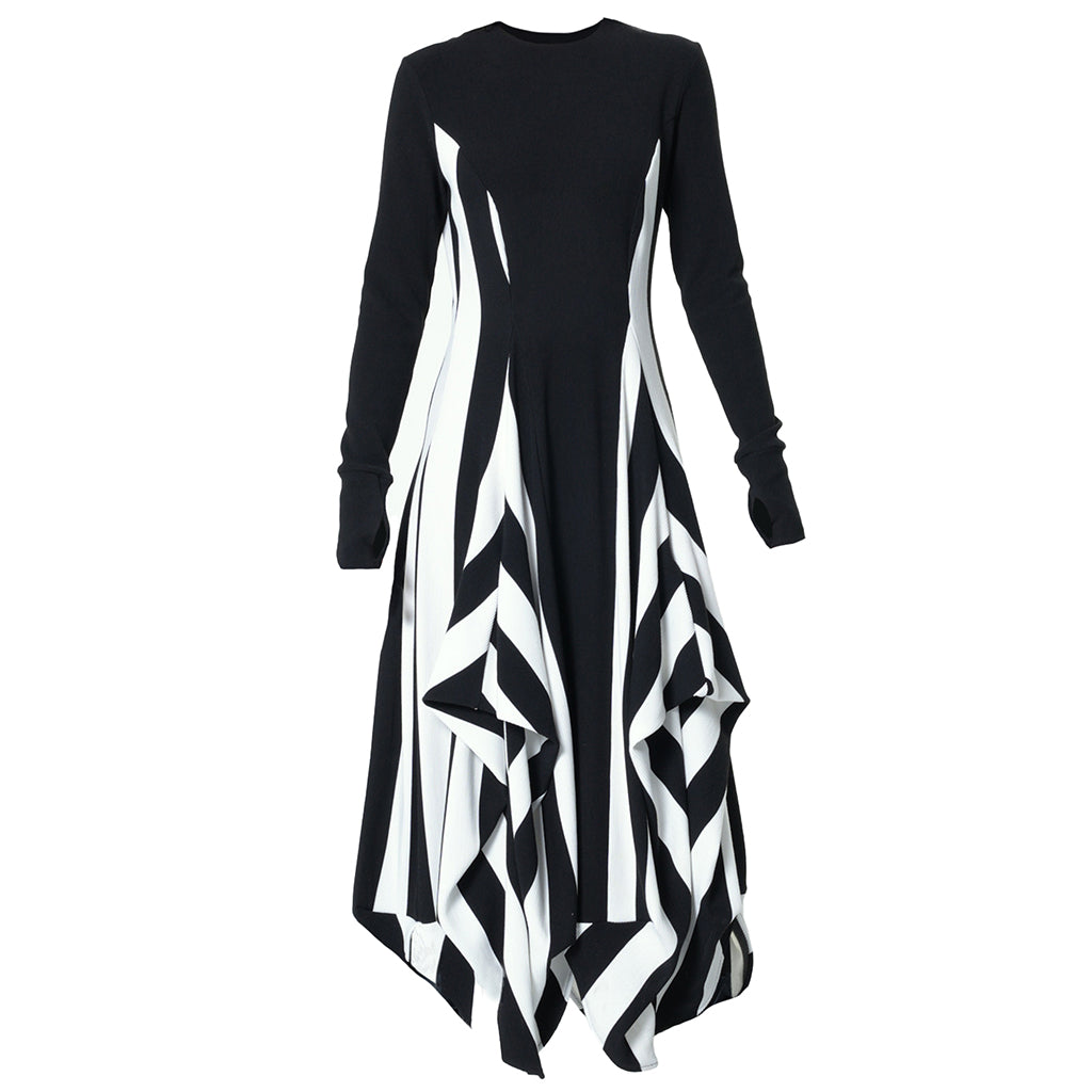 METAMORPHOZA - Striped Dress | Black, buy at DOORS NYC