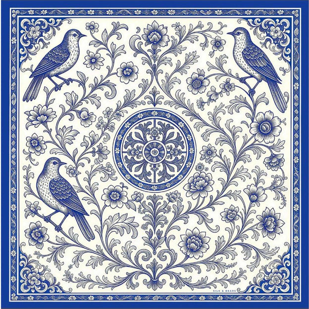 Blue Chinoiserie Scarf