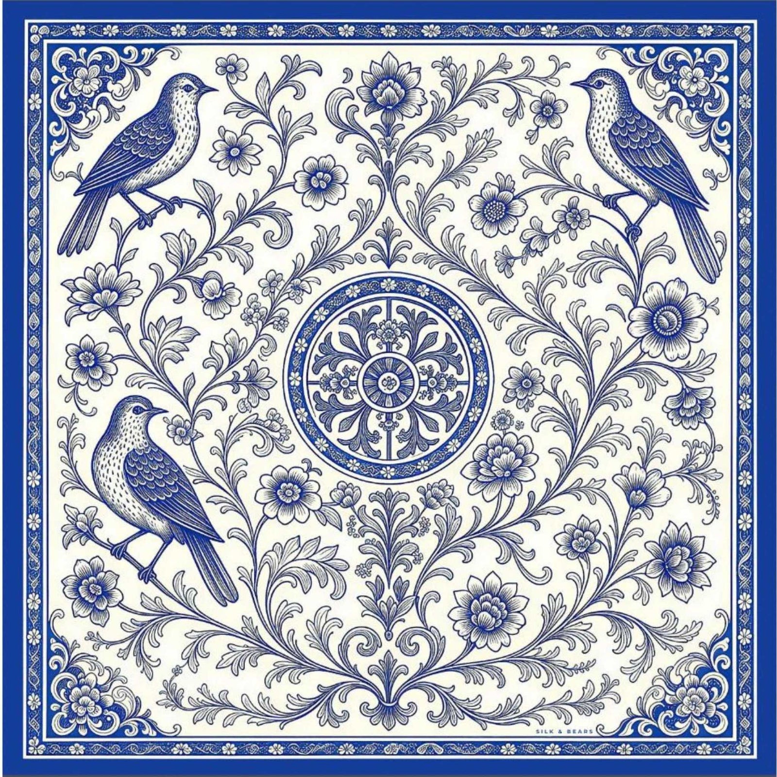 Blue Chinoiserie Scarf