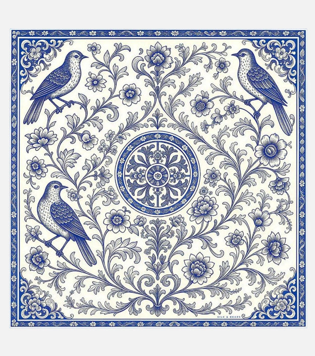Blue Chinoiserie Scarf