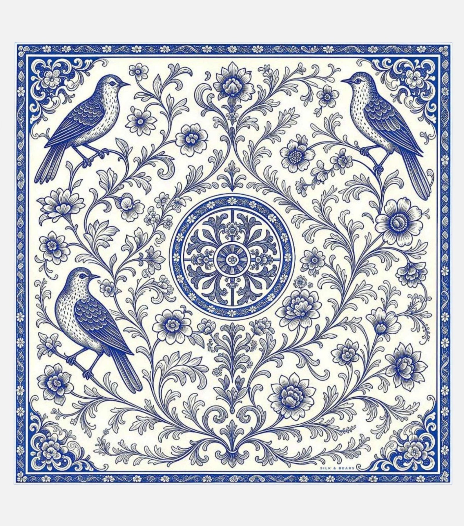 Blue Chinoiserie Scarf