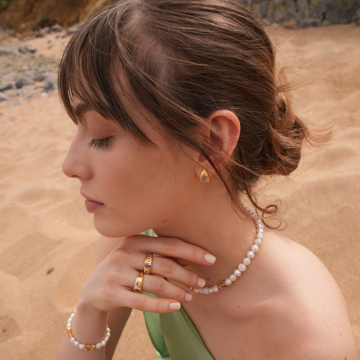 LINYA JEWELRY - Blue Stone Signet Ring, buy at DOORS NYC