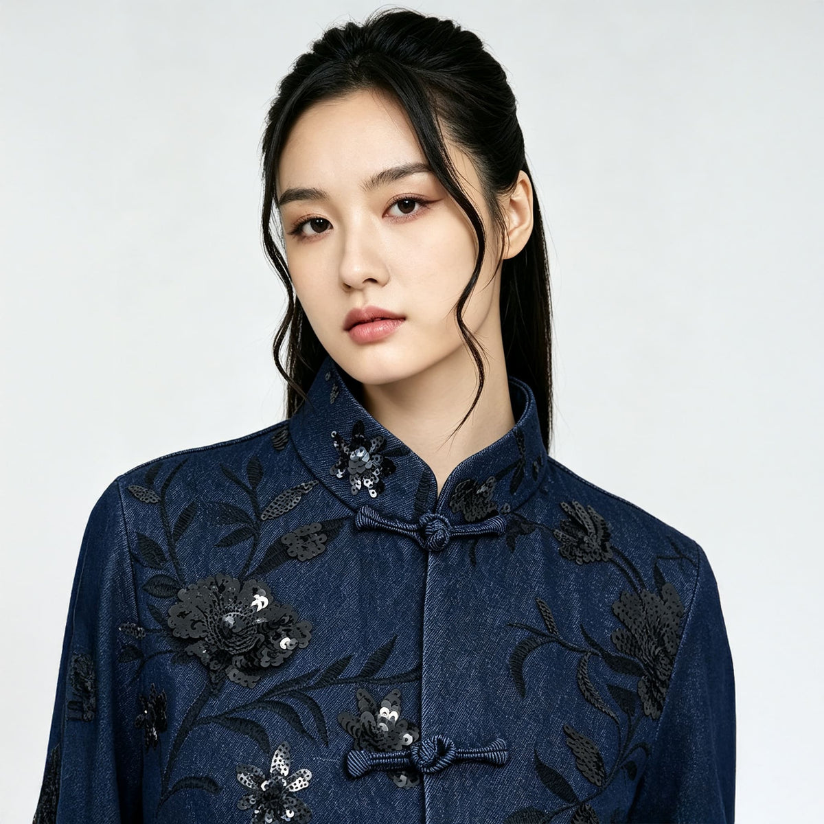 QIPOLOGY - Blue Cropped Jacket, buy at DOORS NYC