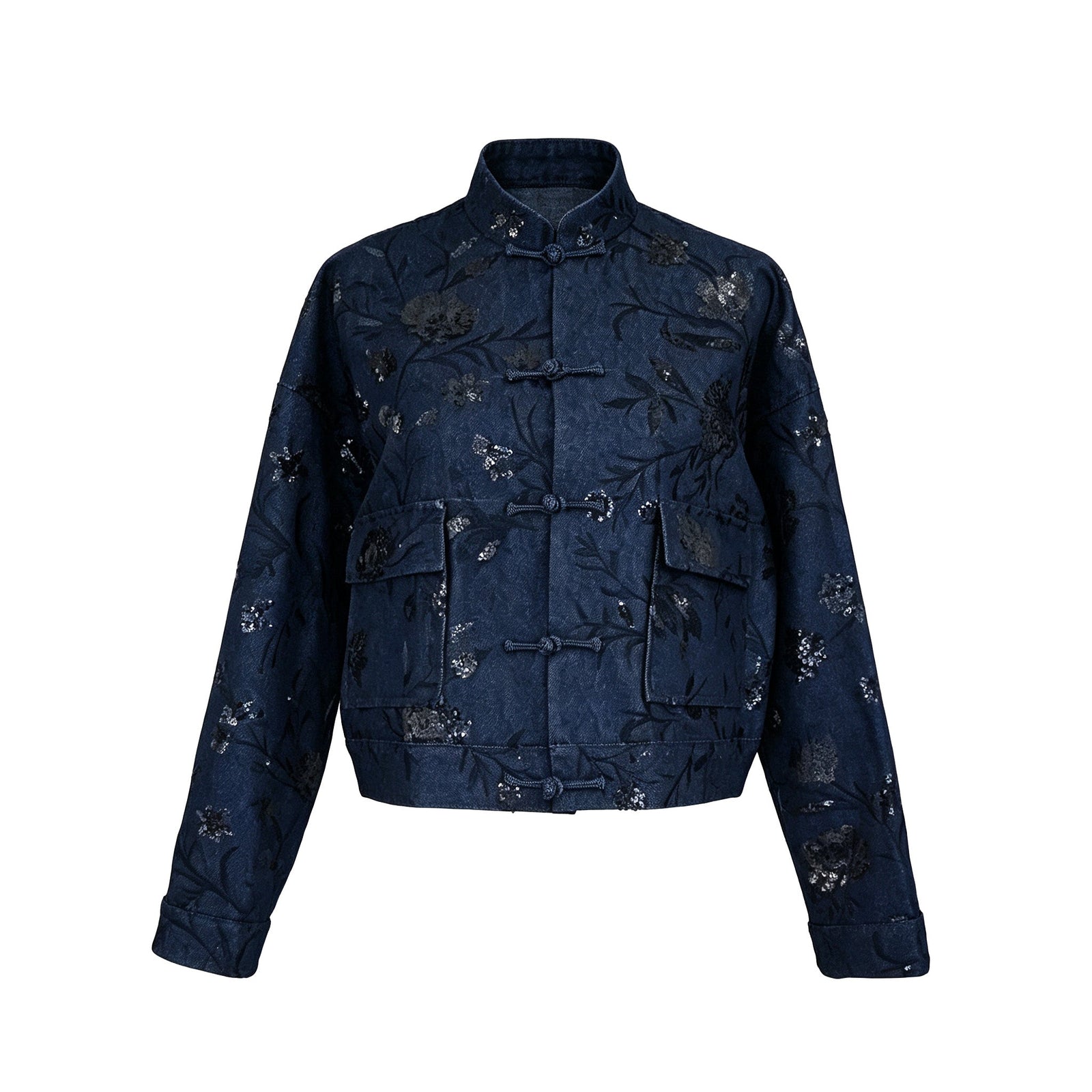 QIPOLOGY - Blue Cropped Jacket, buy at DOORS NYC