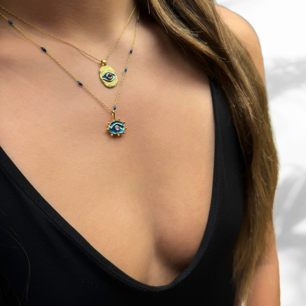 Gold Hittite Sun Pendant Necklace with Pink Tourmaline