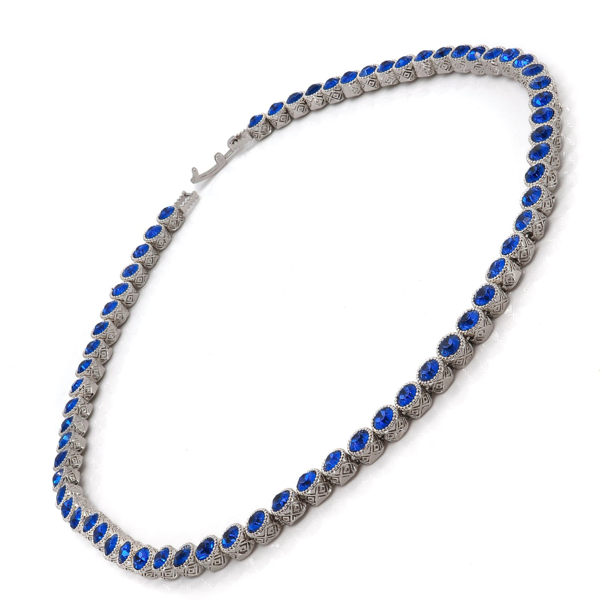Silver-Plated Blue Sapphire Necklace for Self-Expression, Confidence, and Spiritual Energy
