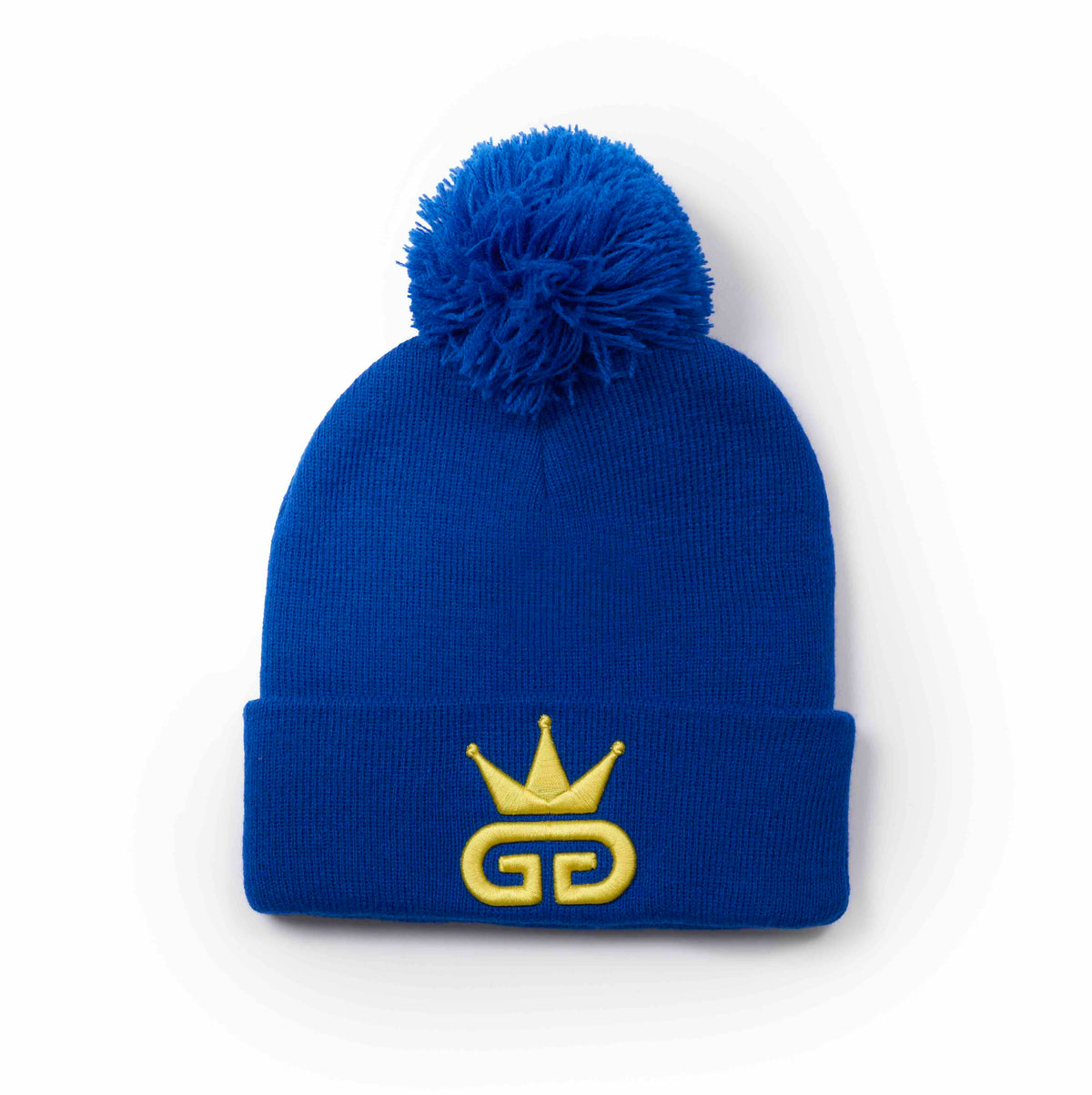 Egyptian Blue Beanie with Yellow Woven Logo