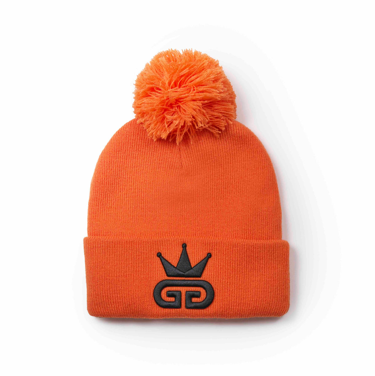 Orange Royal Beanie with Black Woven Logo