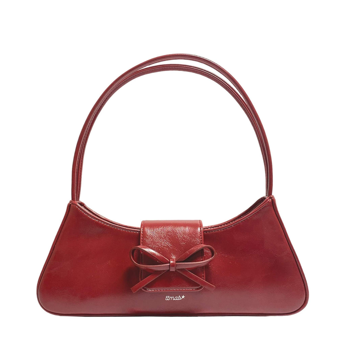 TTMAB -Fishnet Stockings Bow Baguette Bag | Red, buy at DOORS NYC