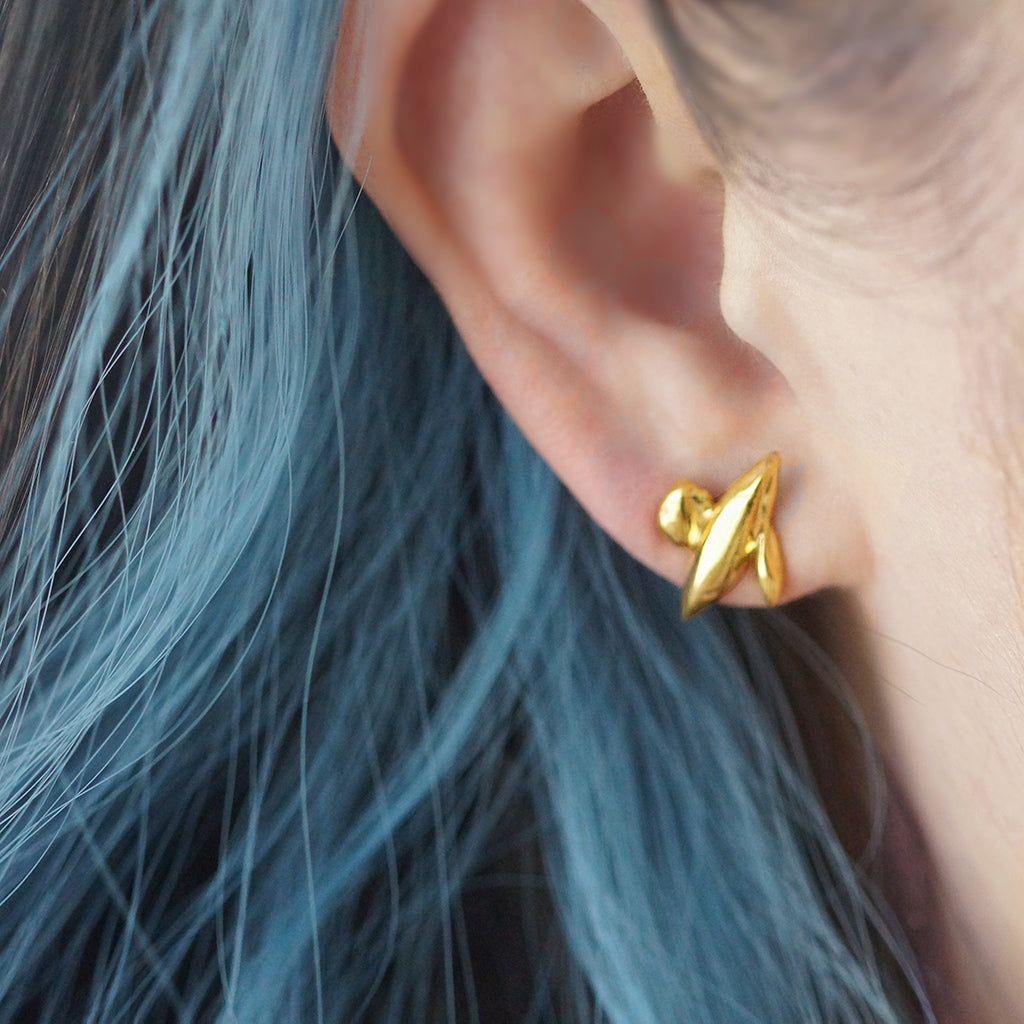 ZHUO - Chaos Studs Gold, buy at DOORS NYC