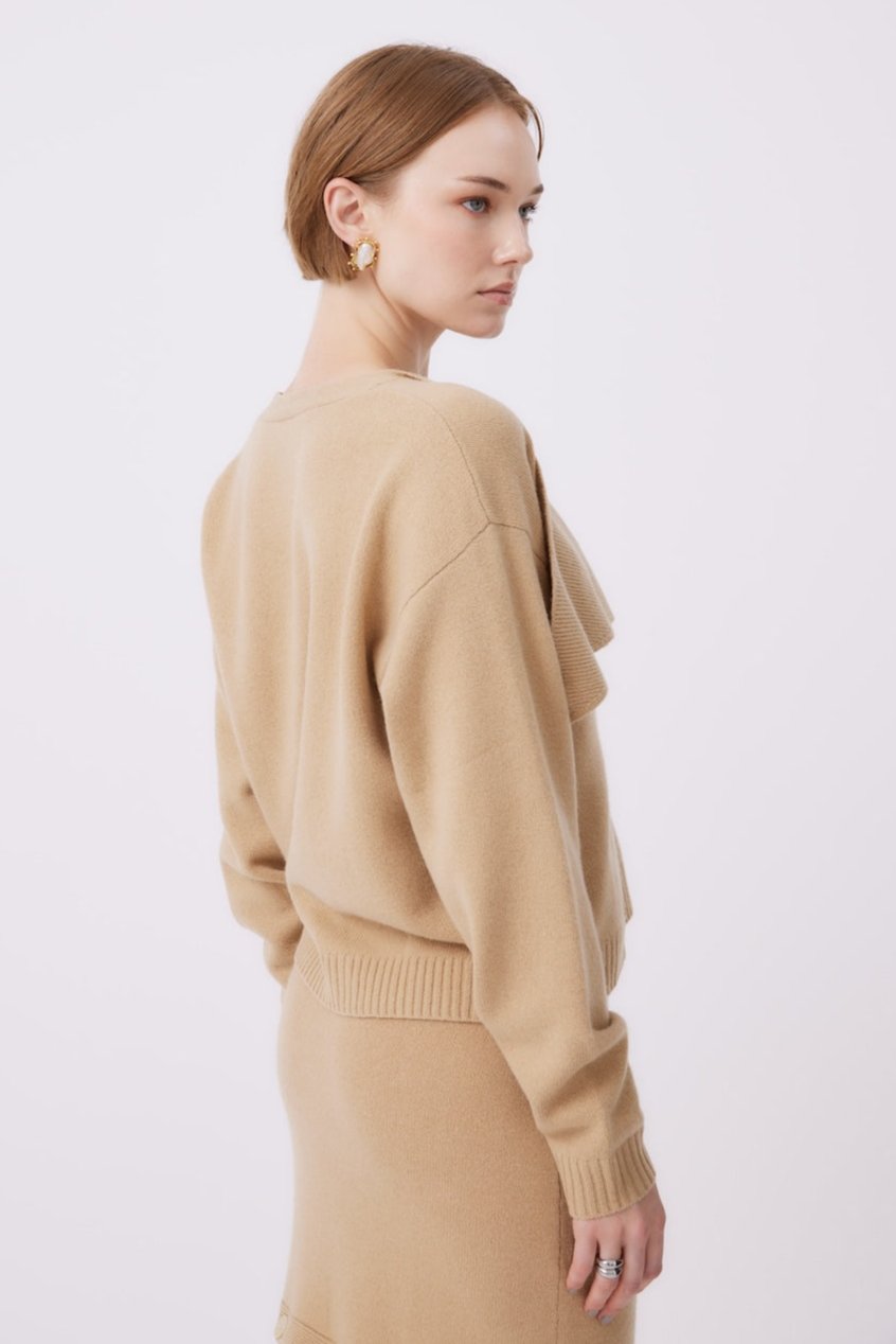 MNK ATELIER - Knit Cardigan | Camel PR Sample at DOORS NYC PR showroom