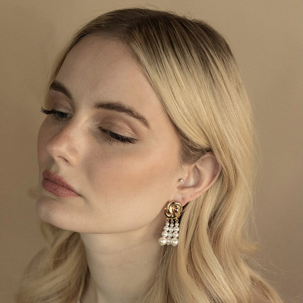 ZEPPLIN THE LABEL - Celeste Pearl Earrings | Gold, buy at DOORS NYC