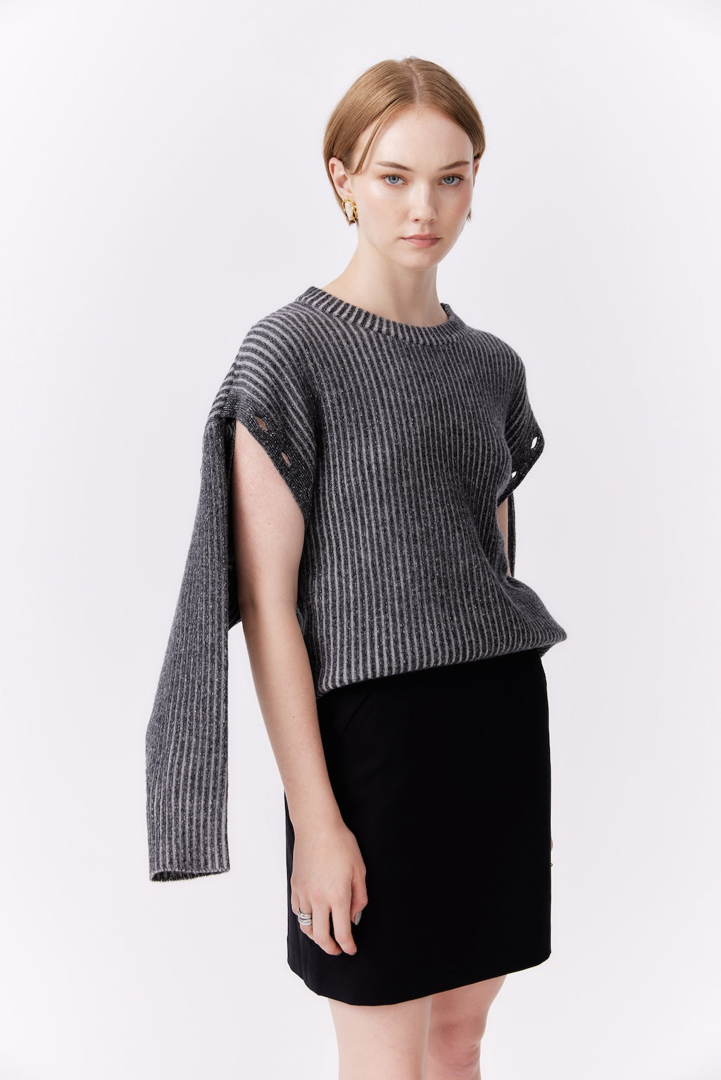 MNK ATELIER - Knit Top | Charcoal, buy at at DOORS NYC PR Showroom
