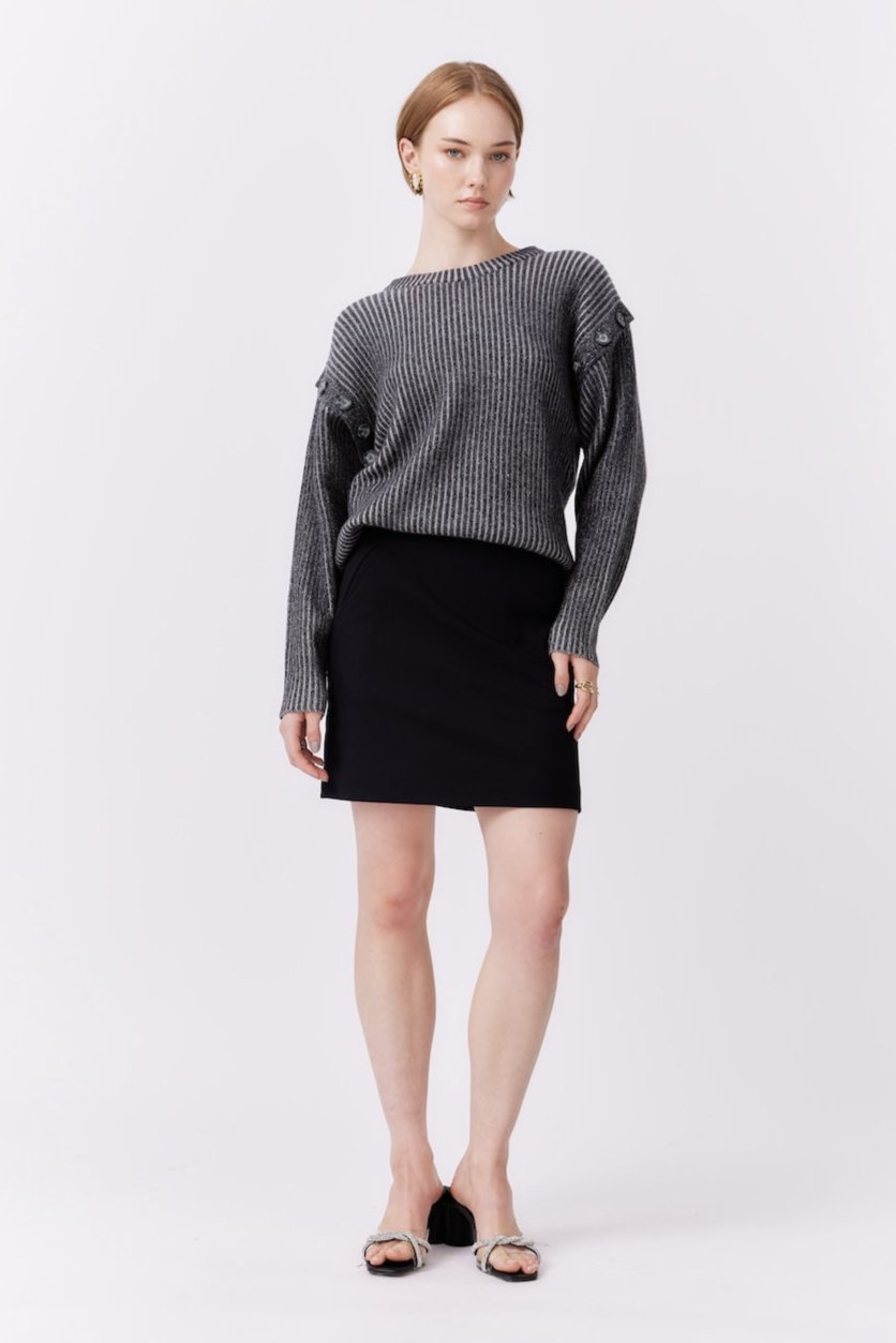 MNK ATELIER - Knit Top | Charcoal, buy at at DOORS NYC PR Showroom