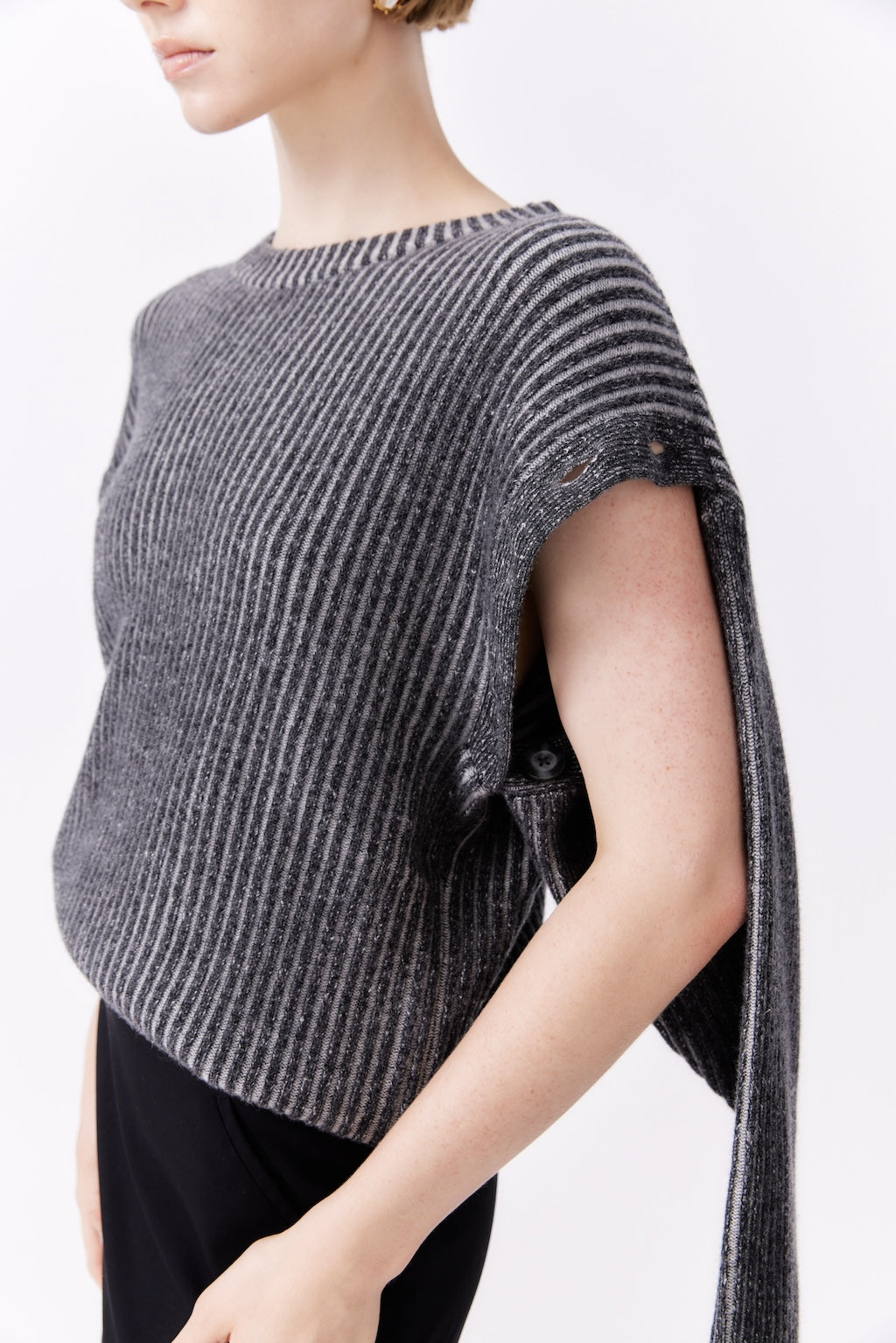 MNK ATELIER - Knit Top | Charcoal, buy at at DOORS NYC PR Showroom