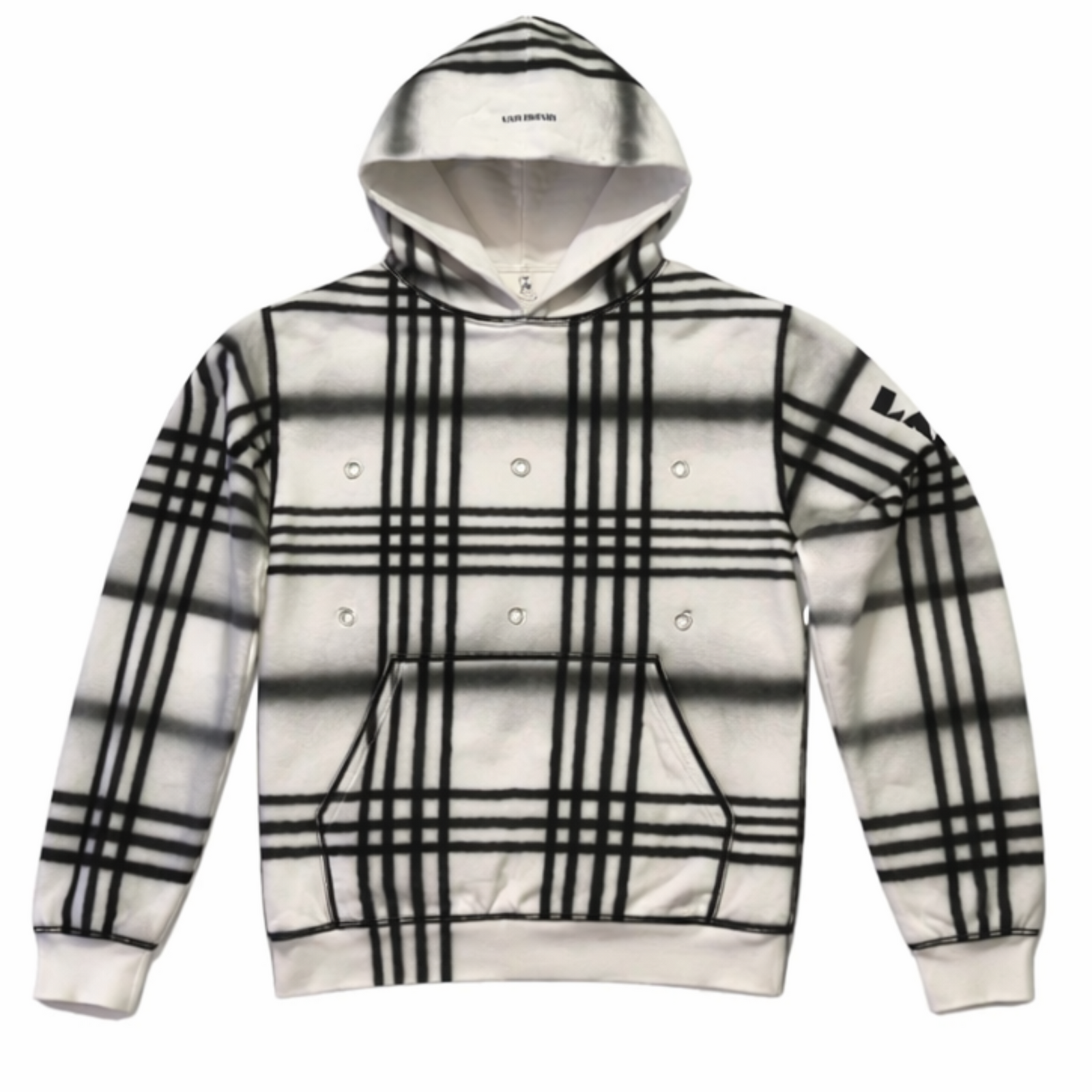 Black & White Grid Hoodie with Studs | MINDBLOWN x BTSA