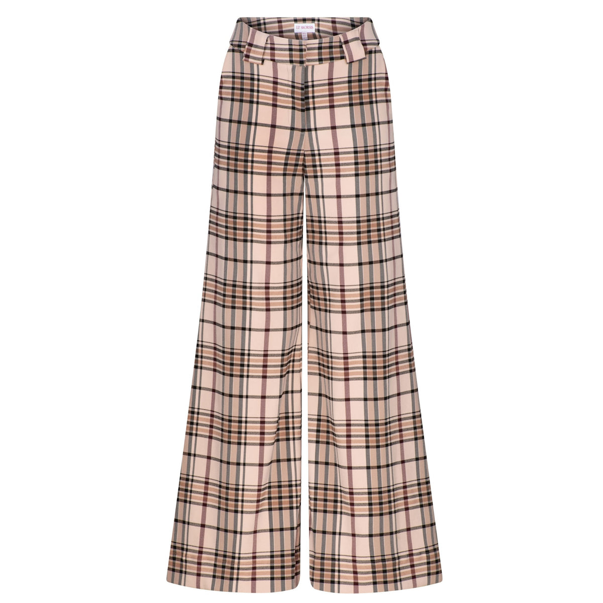 LIZ SKORSIS - Check Maddix Wide Leg Pant – Camel Check, PR Sample at DOORS NYC PR showroom