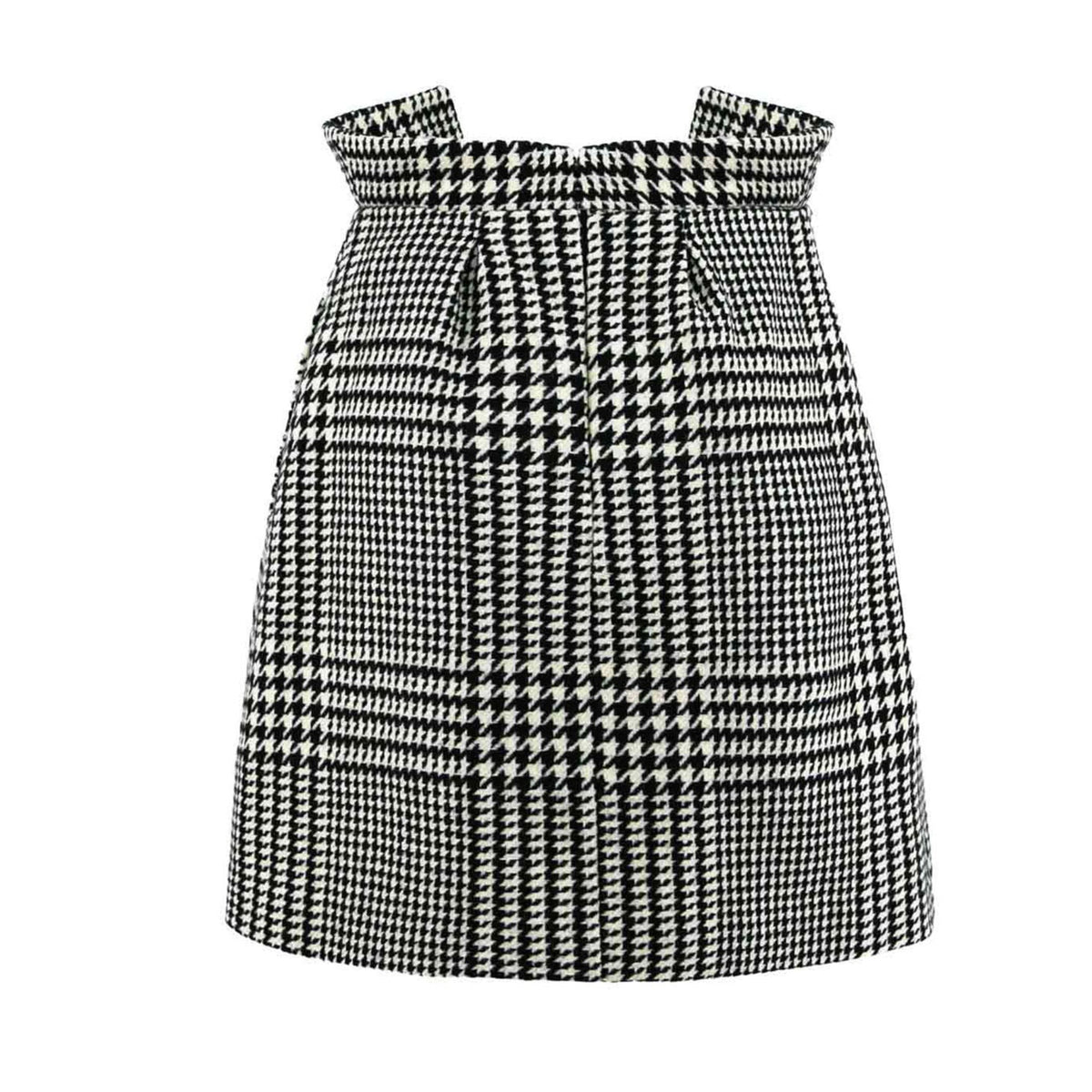 Black and white checkered skirt on a white background
