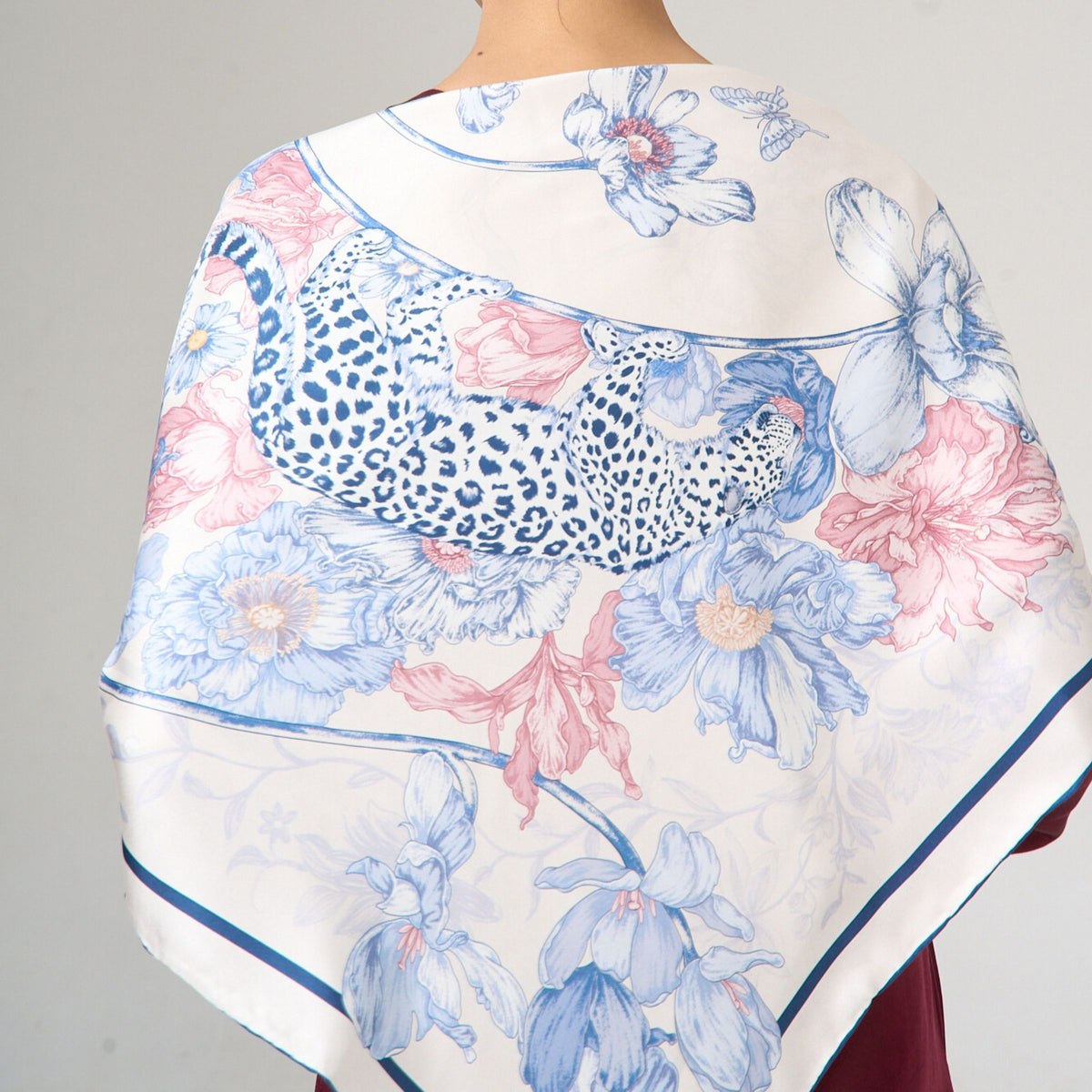 Blue Leopard Scarf