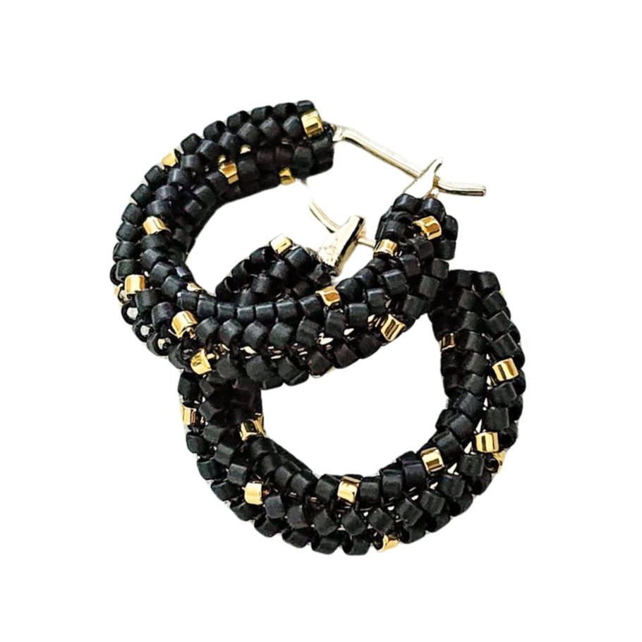 JEANNIERICHARD - Black Mini Hoops, buy at DOORS NYC