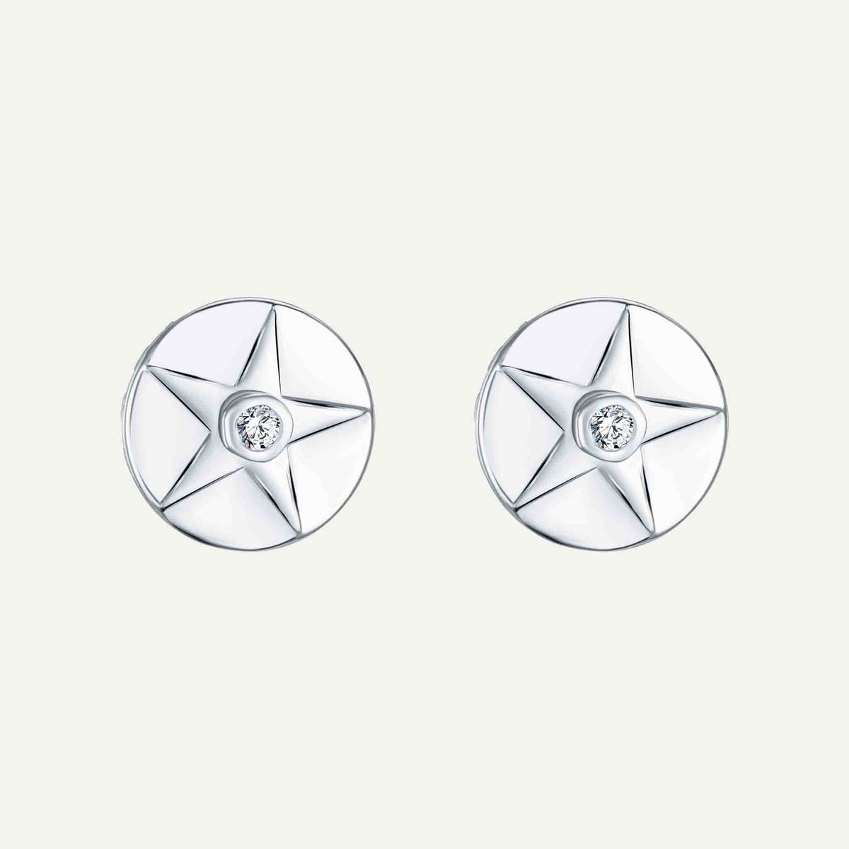 ANTY - Silver Aura Stud Earrings with Diamond &amp; Peridot, buy at DOORS NYC