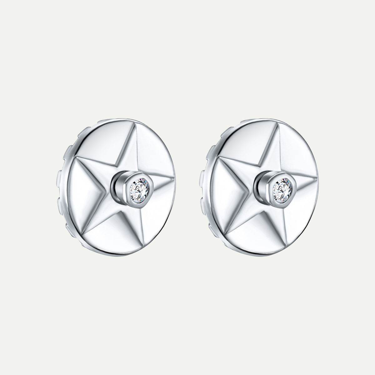 ANTY - Silver Aura Stud Earrings with Diamond &amp; Peridot, buy at DOORS NYC