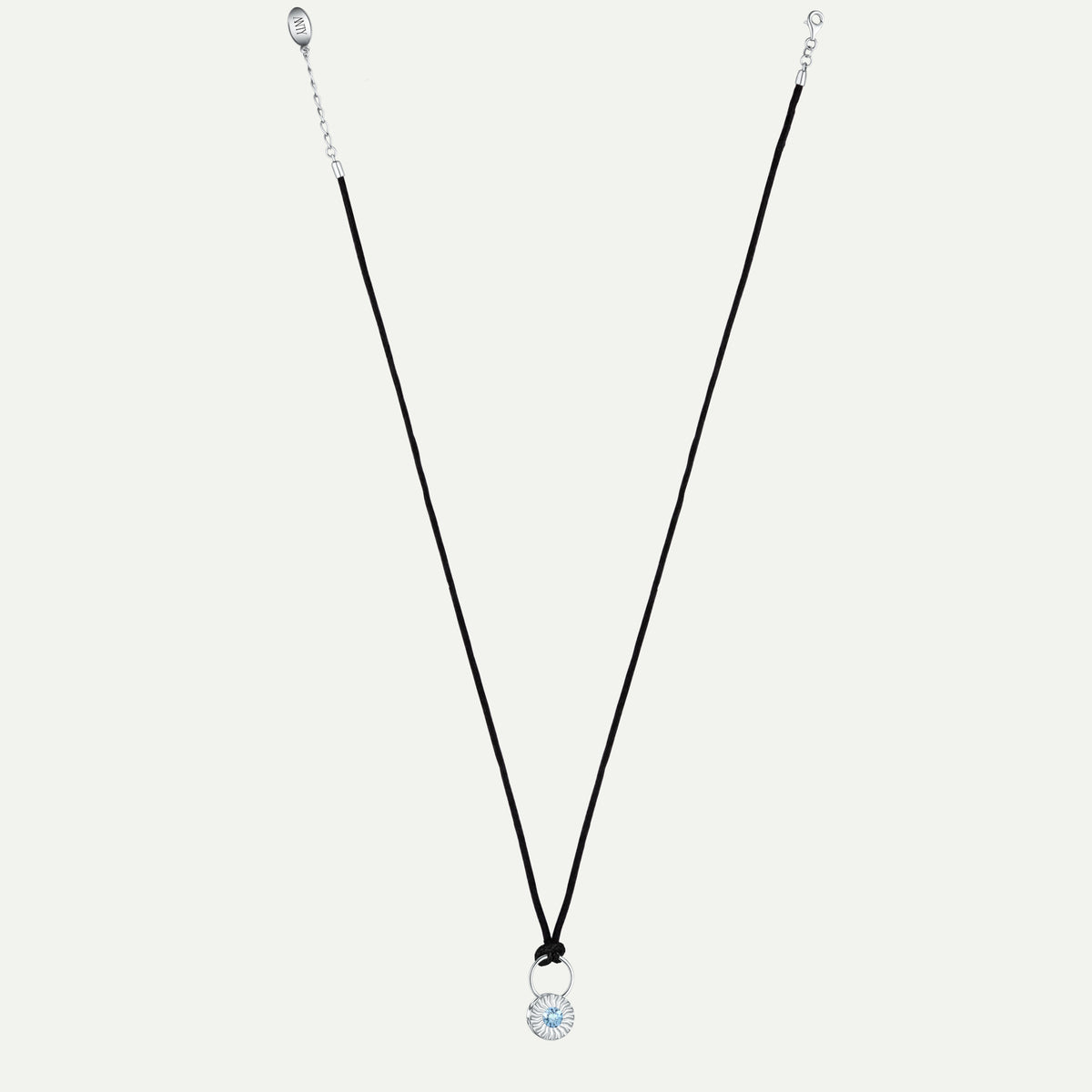 ANTY - Black Aura Thread Necklace with Silver &amp; Topaz, buy at DOORS NYC