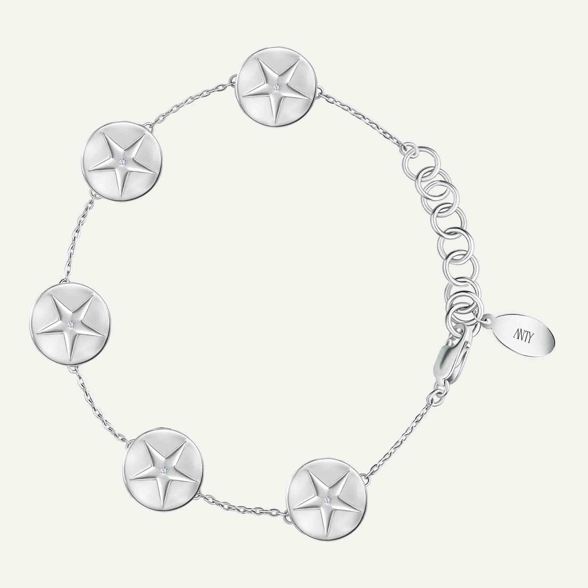 ANTY - Silver Aura Bracelet with Diamond &amp; Green Peridot, buy at DOORS NYC