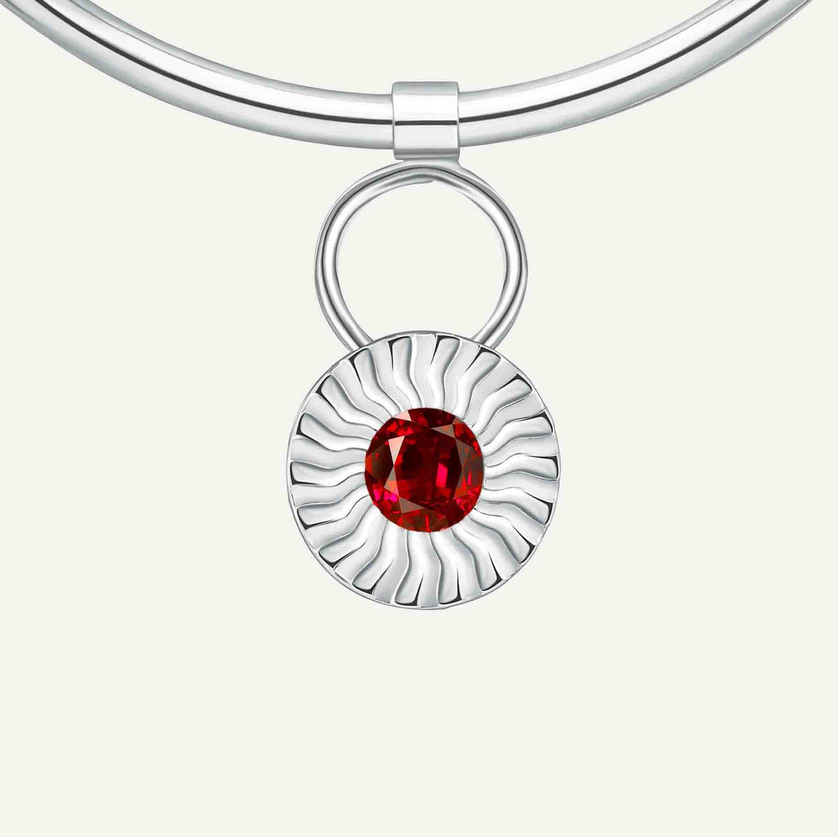 ANTY - Silver Aura Bangle with Diamond &amp; Rhodolite, buy at DOORS NYC