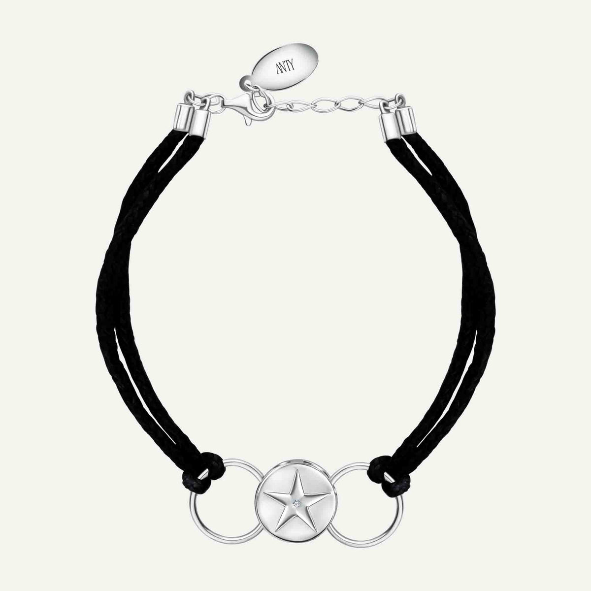 ANTY - Black Aura Thread Bracelet with Silver &amp; Diamond, buy at DOORS NYC