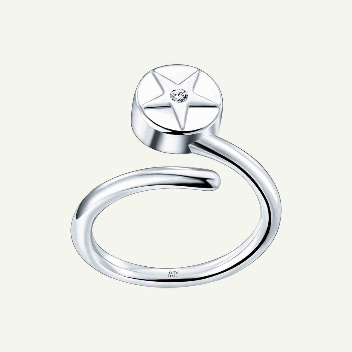ANTY - Silver Aura Duo Curve Ring with Blue Topaz, buy at DOORS NYC
