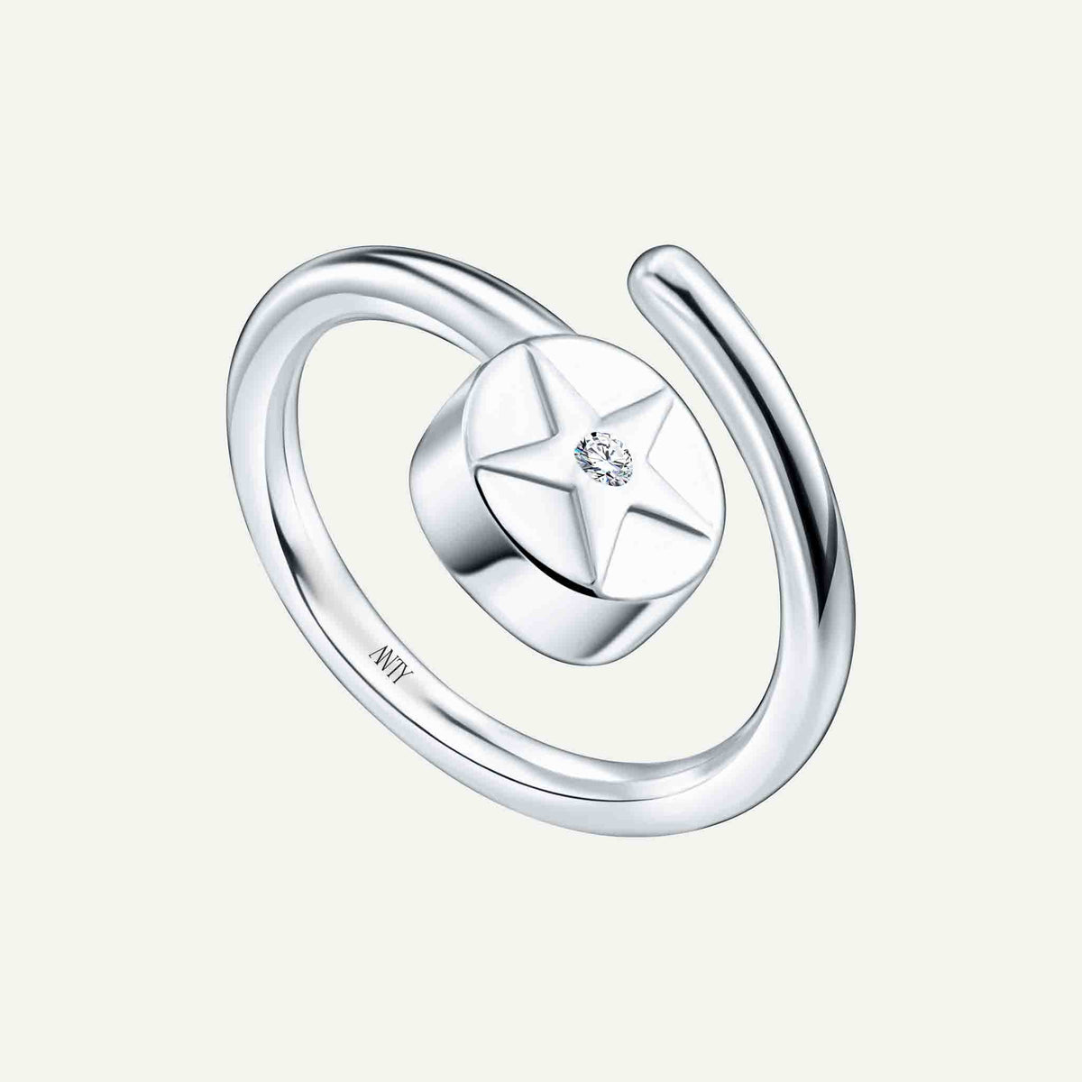 ANTY - Silver Aura Duo Curve Ring with Blue Topaz, buy at DOORS NYC