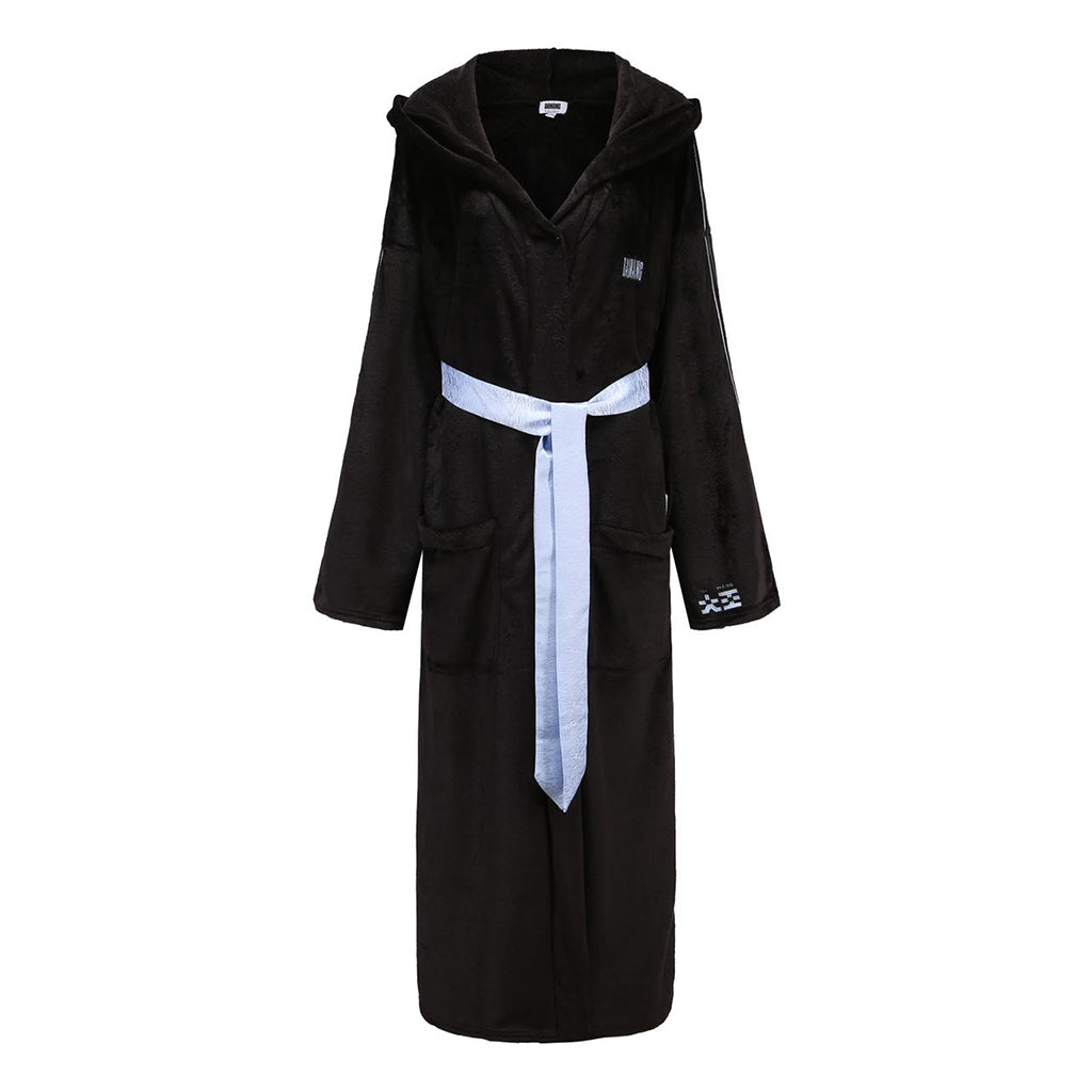 DAWANG - Yun Drop Shoulder Belted Robe | Black, buy at DOORS NYC