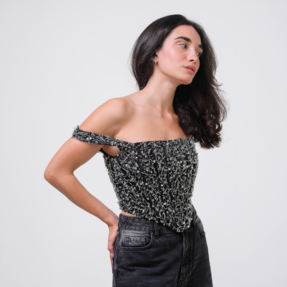 Black Corset With Pins