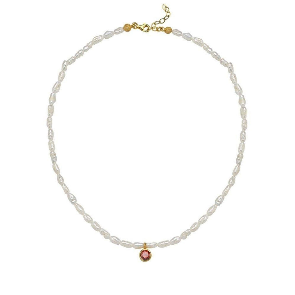 LINYA JEWELRY - Cosmic Pearl Zodiac Necklace Orange Birthstone, buy at DOORS NYC