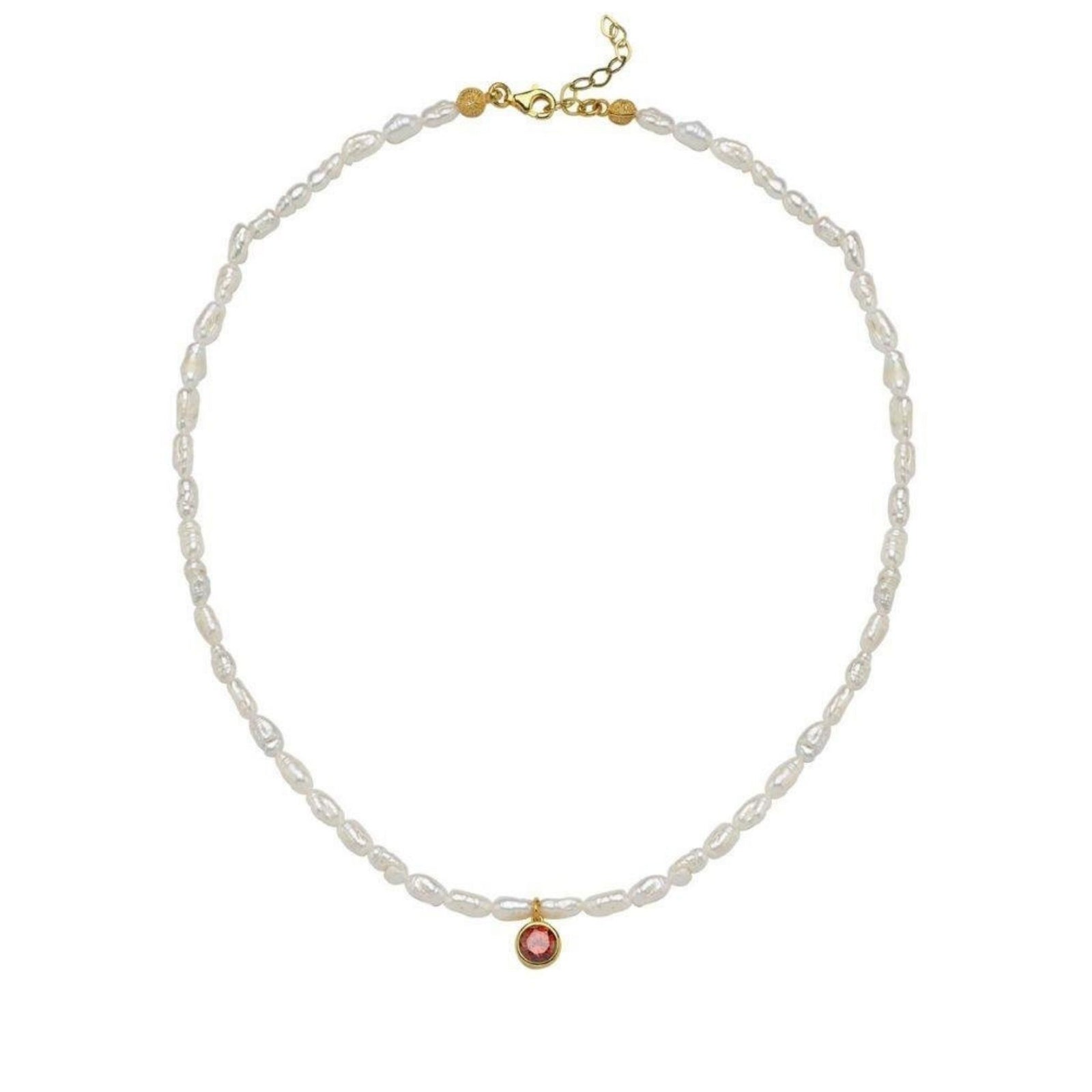 LINYA JEWELRY - Cosmic Pearl Zodiac Necklace Orange Birthstone, buy at DOORS NYC
