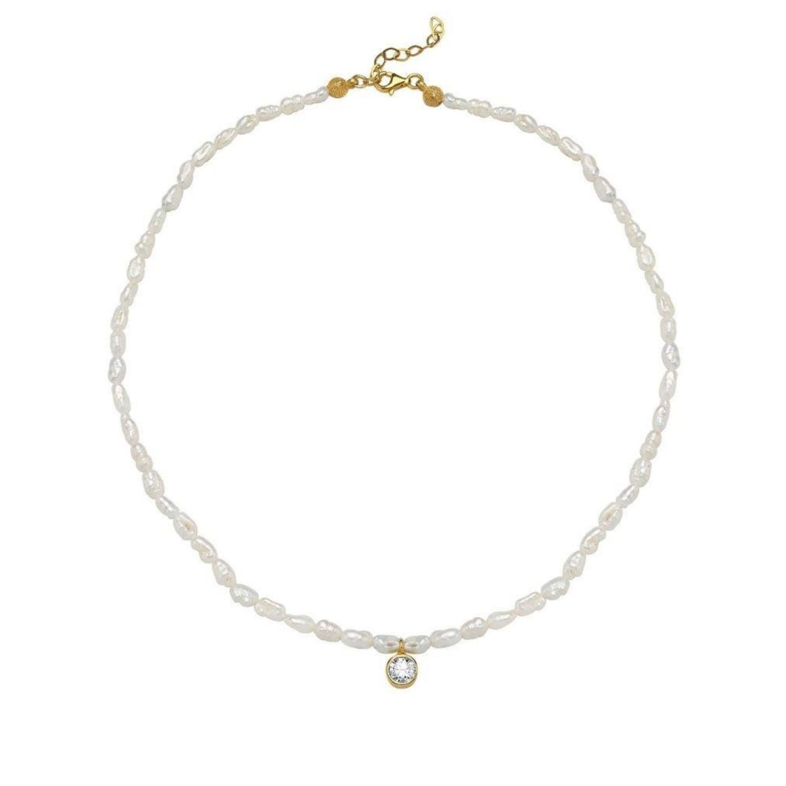 LINYA JEWELRY - Cosmic Pearl Zodiac Necklace White Birthstone, buy at DOORS NYC