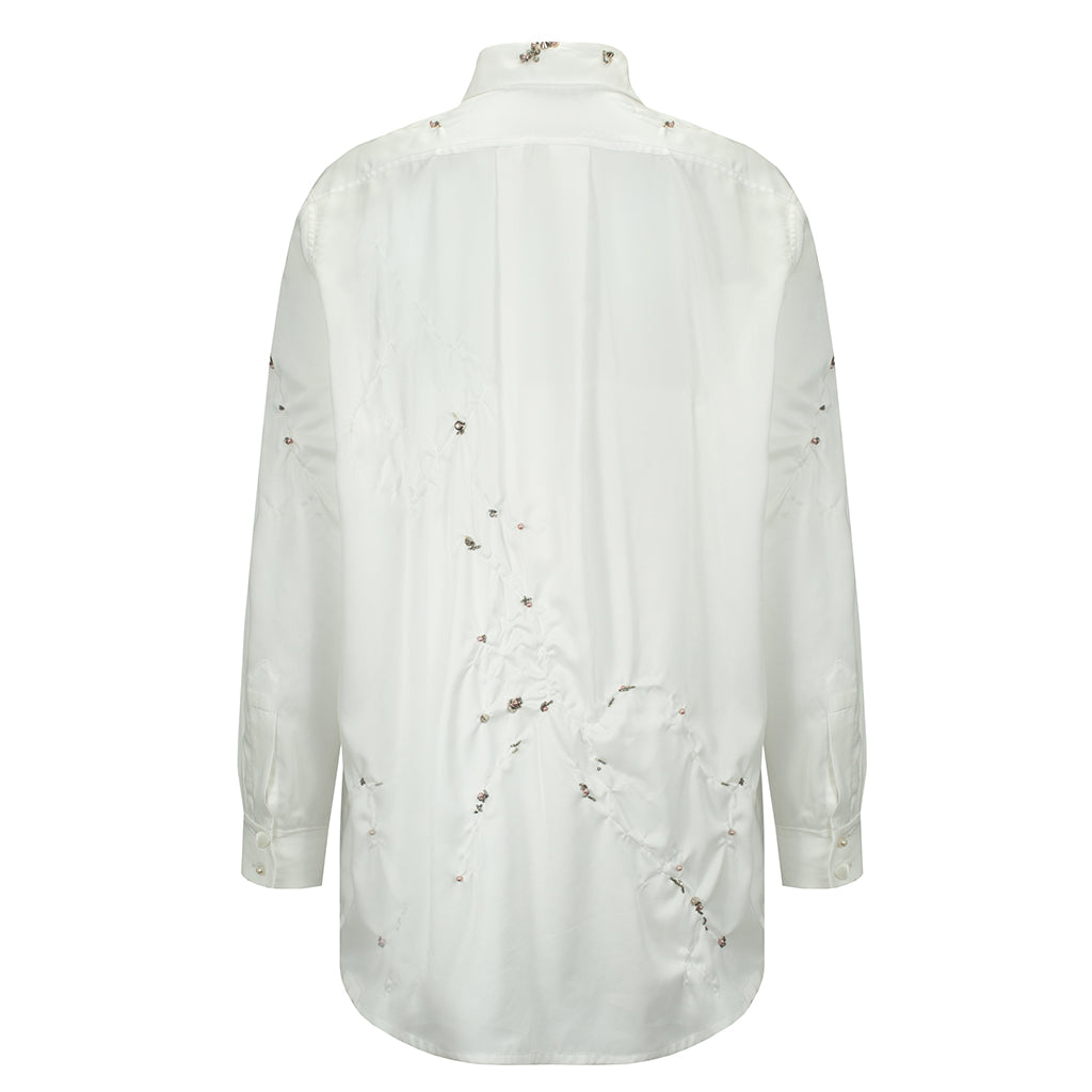 MASHAT - Couture White Wrinkled Shirt, buy at DOORS NYC