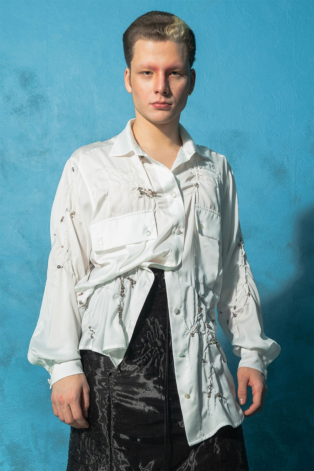 MASHAT - Couture White Wrinkled Shirt, buy at DOORS NYC
