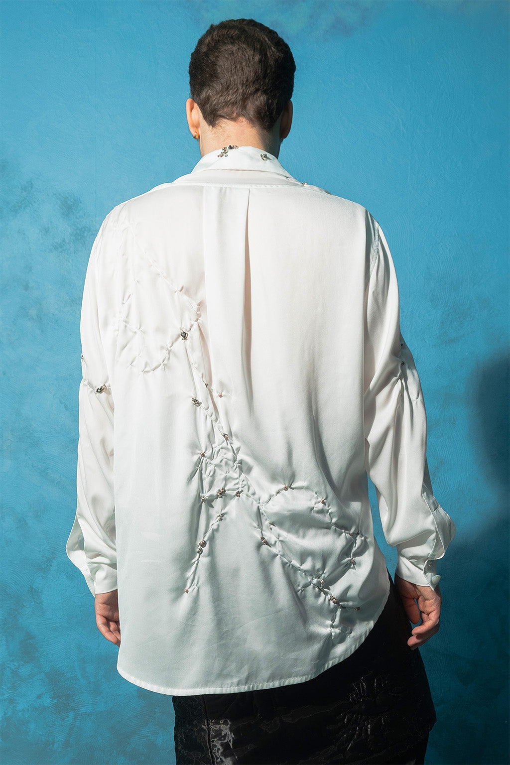 MASHAT - Couture White Wrinkled Shirt, buy at DOORS NYC