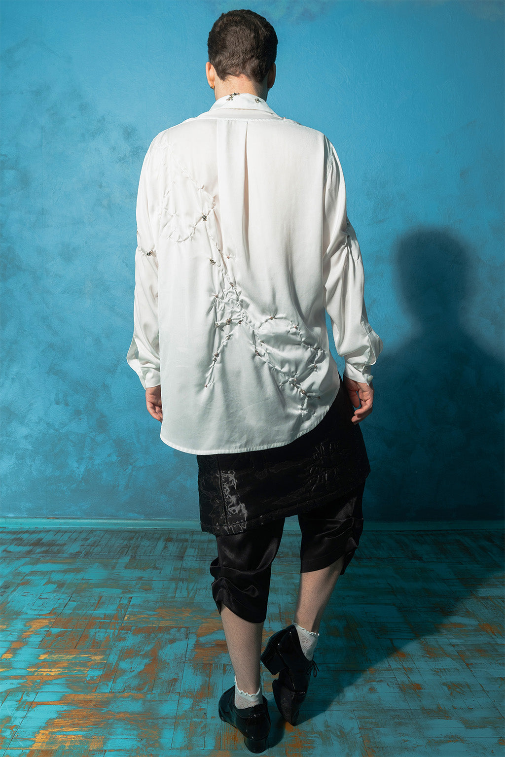 MASHAT - Couture White Wrinkled Shirt, buy at DOORS NYC