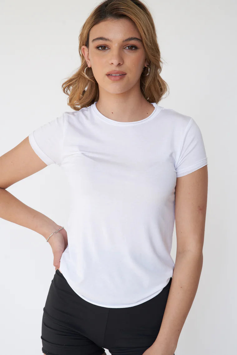 EARTH BODY - Croft Raw Edge Tee | White  , buy at DOORS NYC