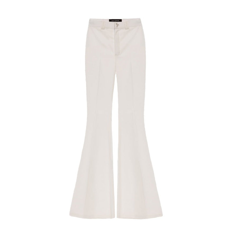 KRIS MARAN -Flared Pants With Crystals | Ecru buy at DOORS NYC