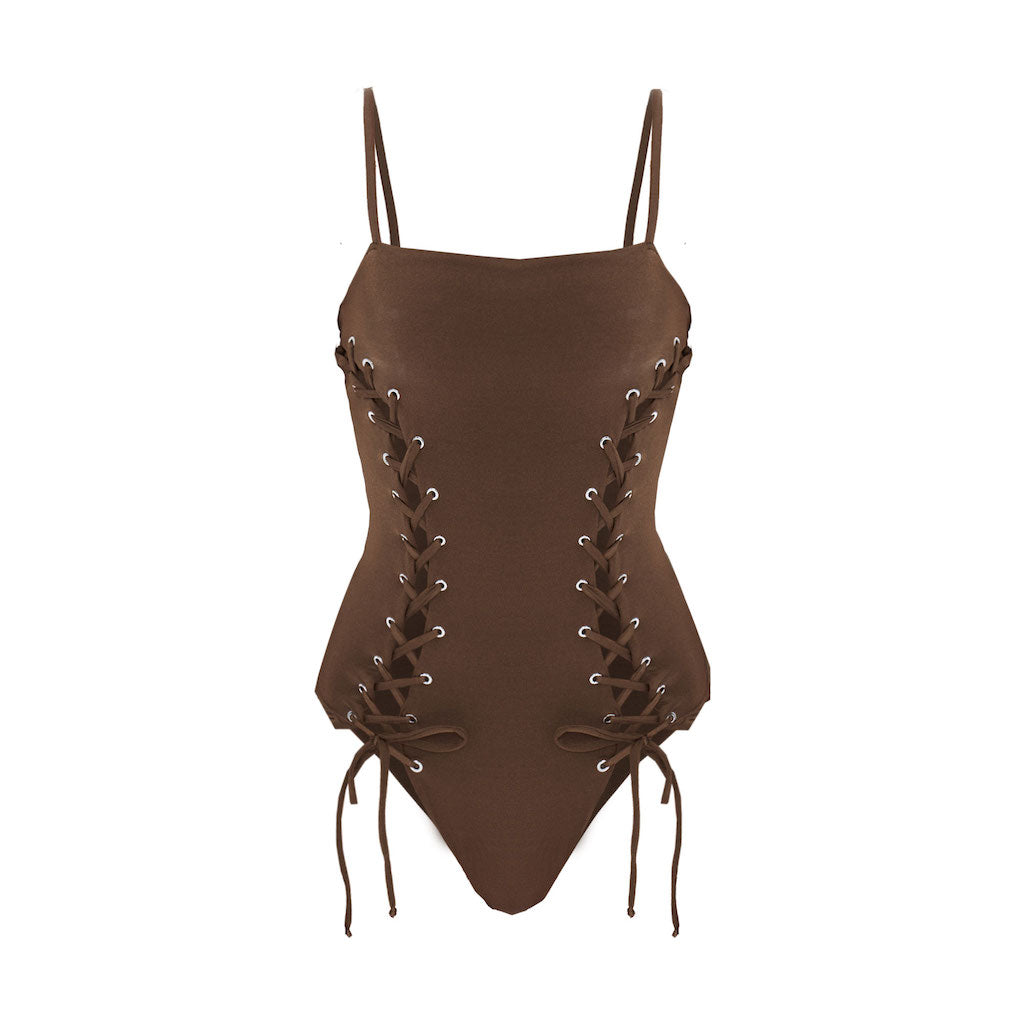 SELIA RICHWOOD - Ada Swimsuit | Brown , buy at DOORS NYC