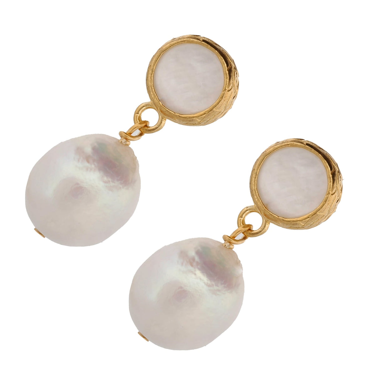Elegant Pearl and Gold Earrings