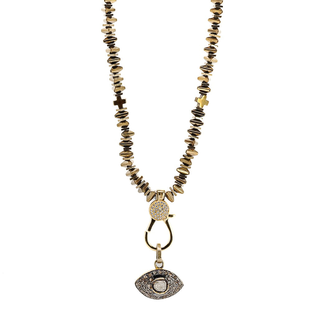 EBRU JEWELRY - Diamond Evil Eye Necklace, buy at DOORS NYC