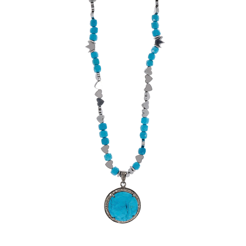 EBRU JEWELRY - Diamond Turquoise Necklace, buy at DOORS NYC