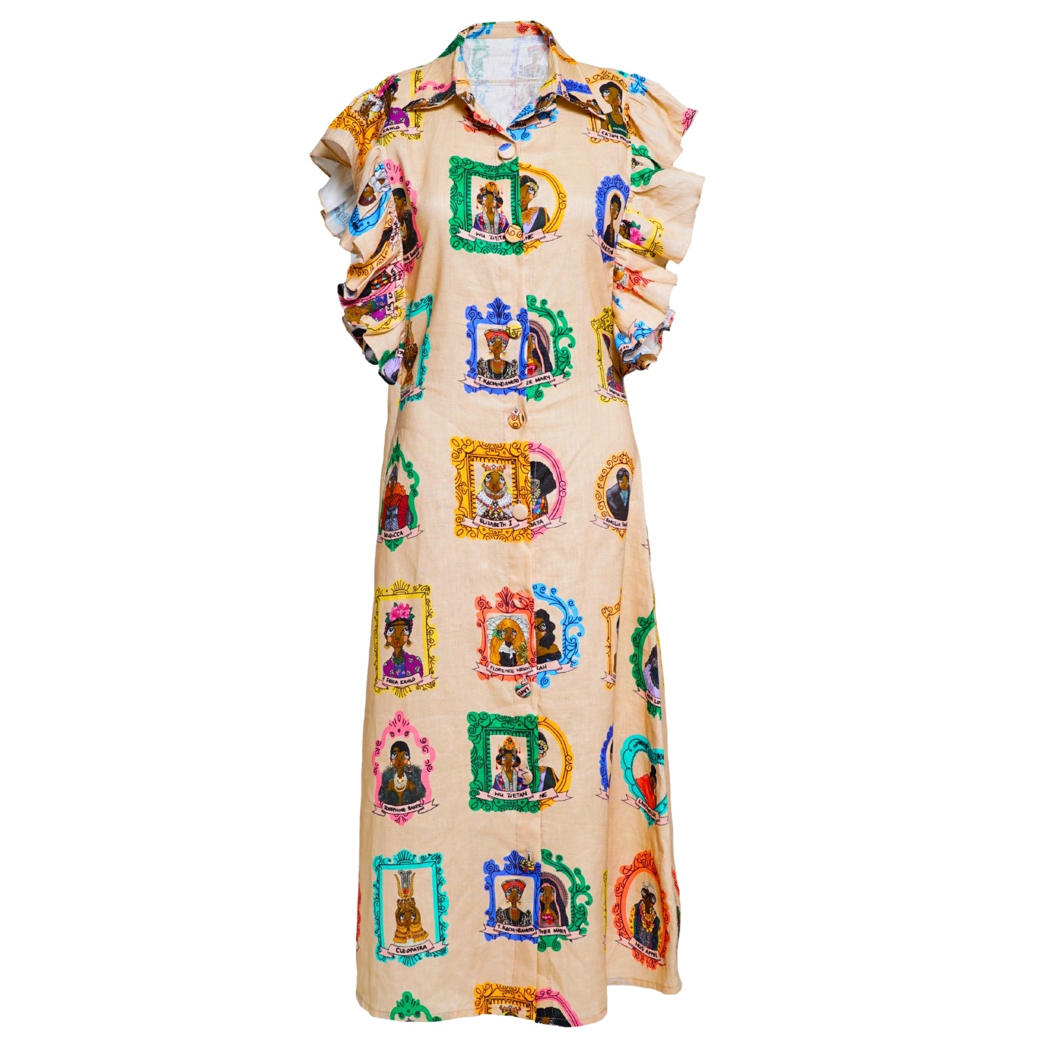 Sleeveless Collared Midi Dress