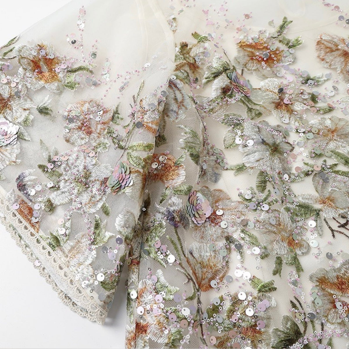 WJY STUDIO - White Floral Embroidered Shirt Top, buy at DOORS NYC