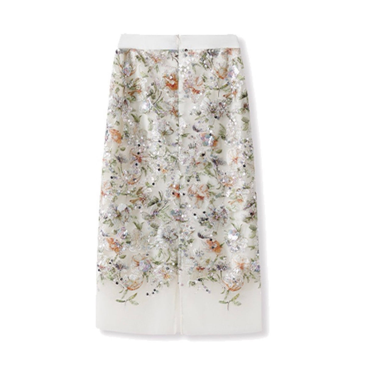 WJY STUDIO - White Floral Embroidered Skirt, buy at DOORS NYC